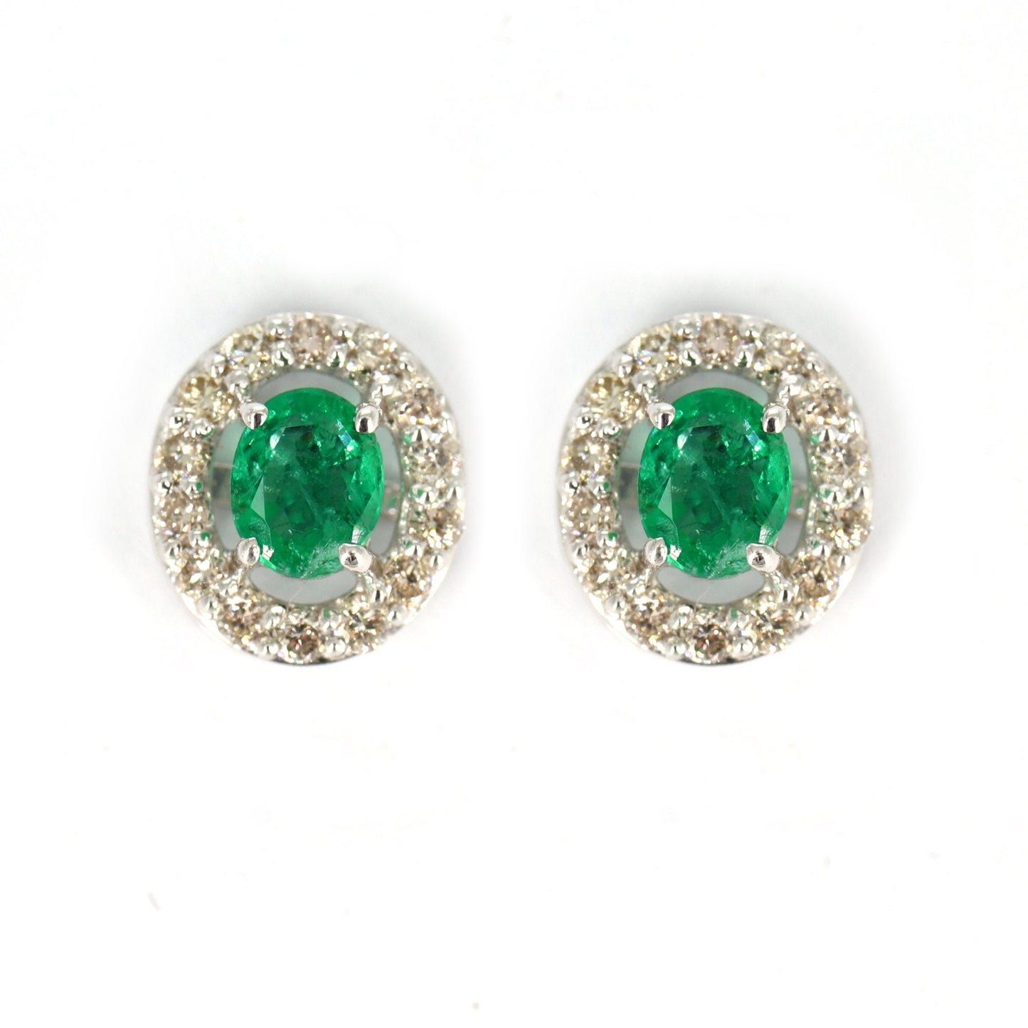 Halo Emerald Earring 18K Gold