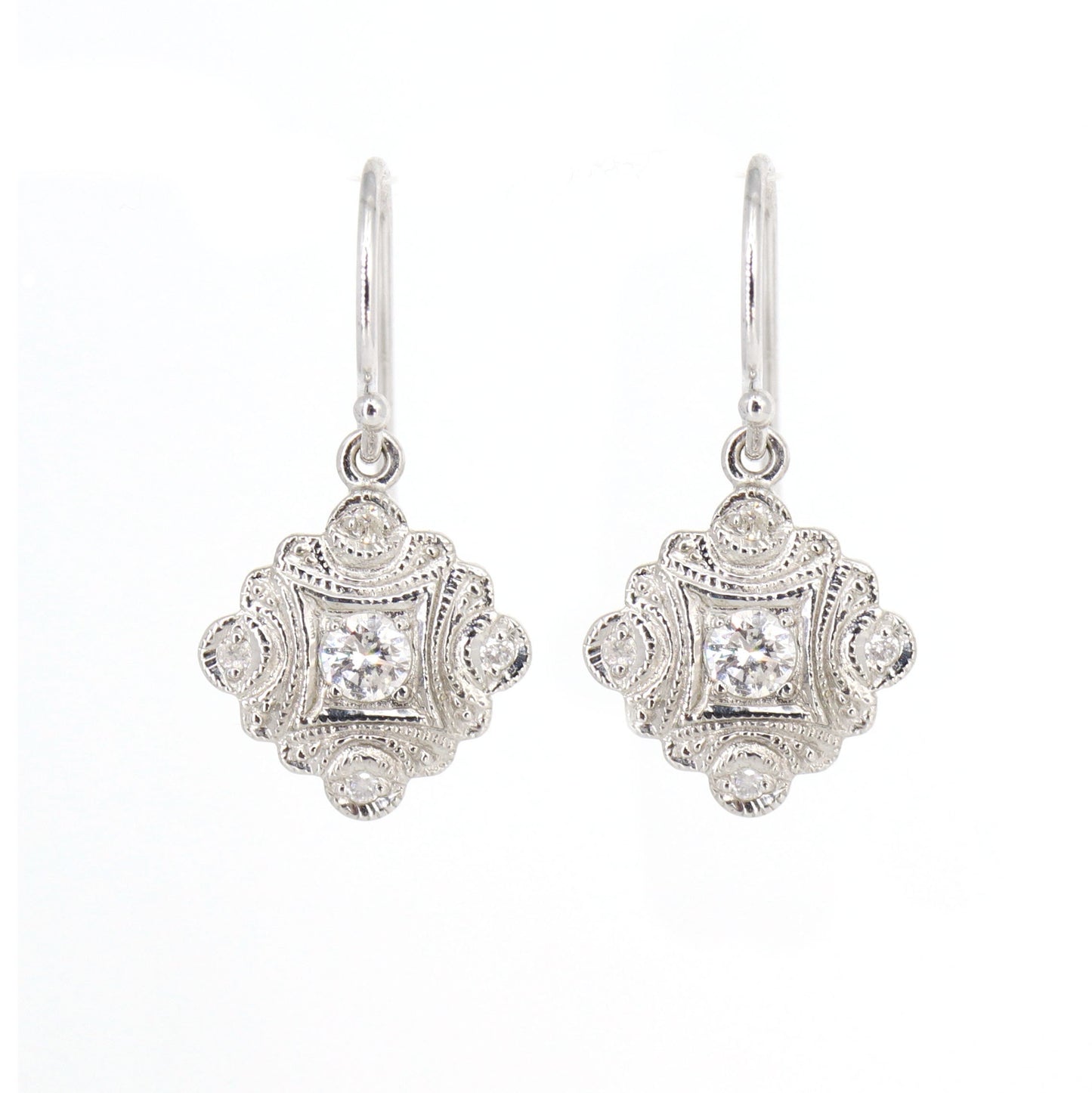 9K White Earring Gold