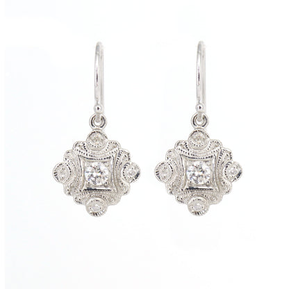 9K White Earring Gold