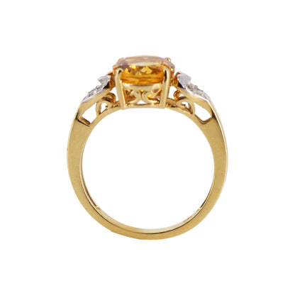 Yellow Citrine Ring 14K Gold