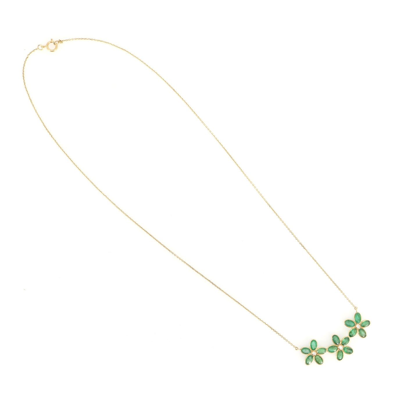 Yellow Emerald Necklace 18K Gold