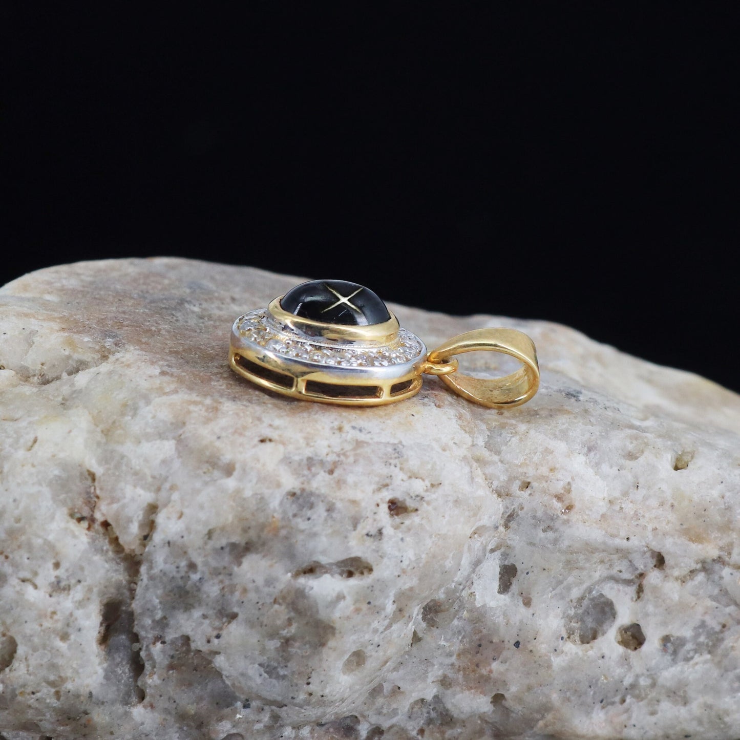 Black Star Pendant 14K Gold