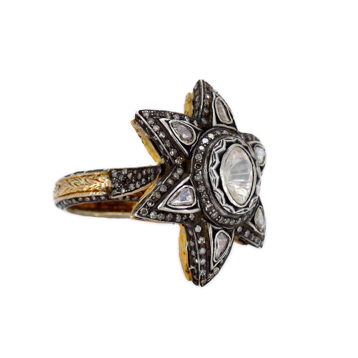 Starlight Elegance Handmade Antique Style Jewerly Ring Gold