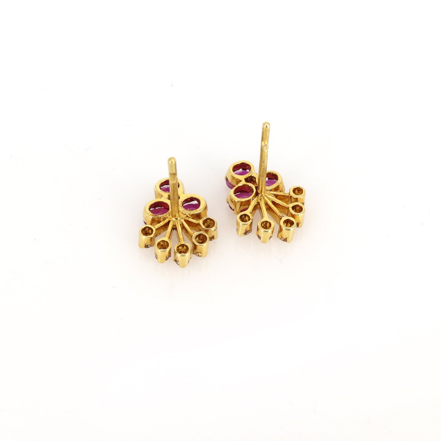 Ruby Studs Yellow Ruby Studs Earring 18K Gold