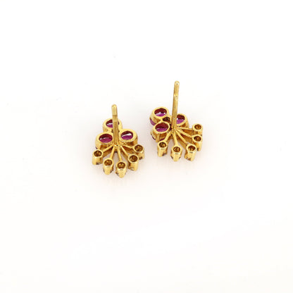 Ruby Studs Yellow Ruby Studs Earring 18K Gold