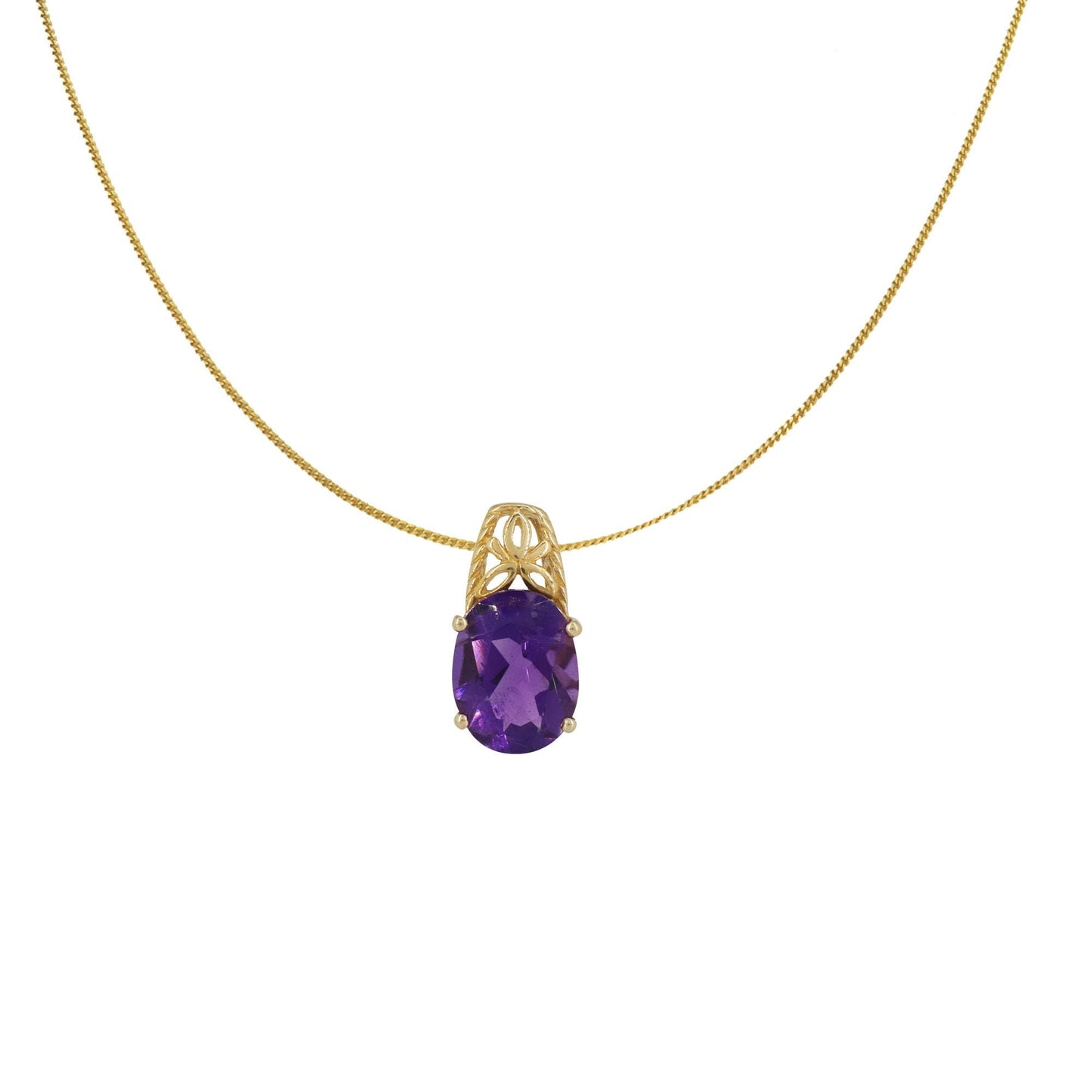Amethyst Pendant 14K Gold