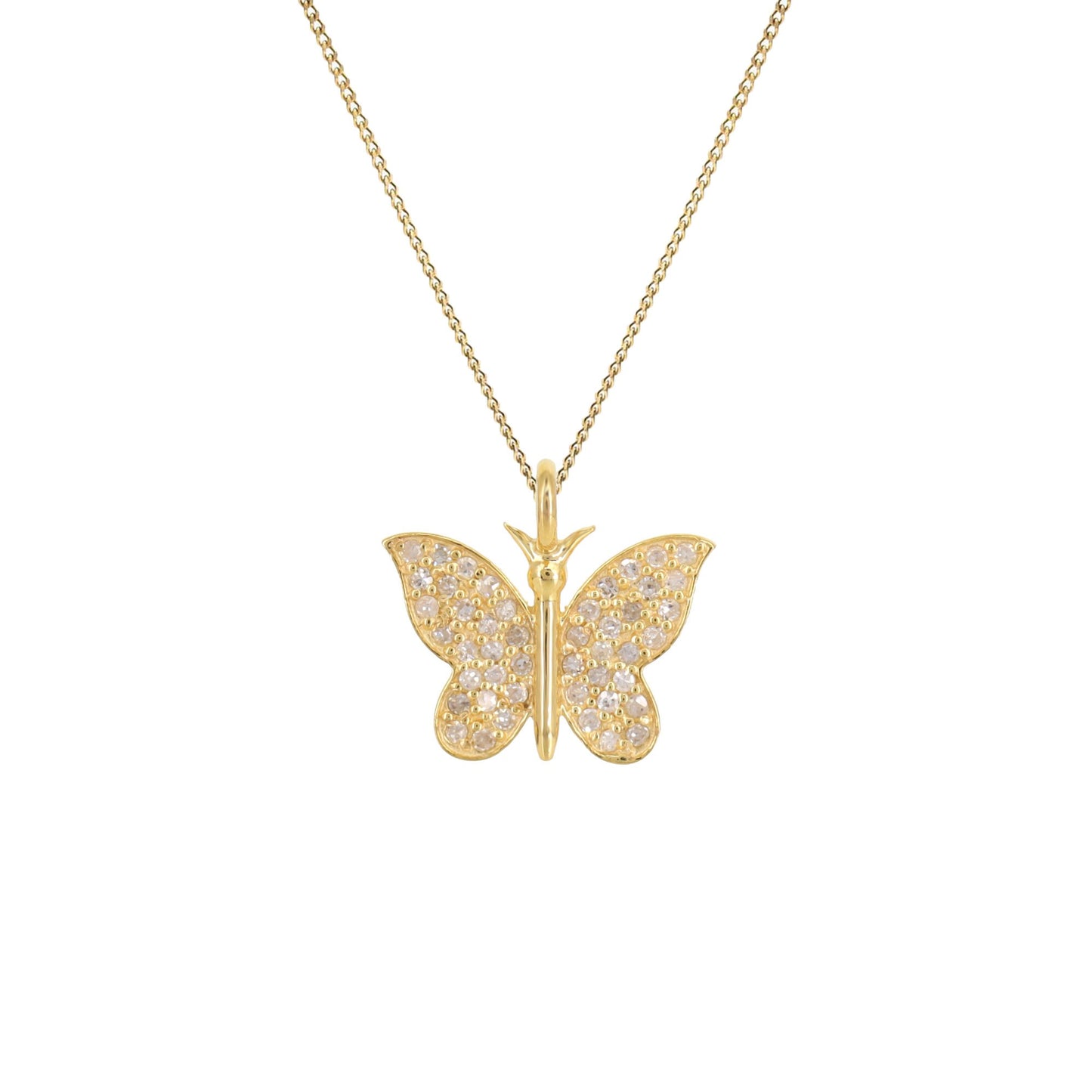 13X14Mm Shiny Butterfly Charms Butterfly Pendant 14K Gold