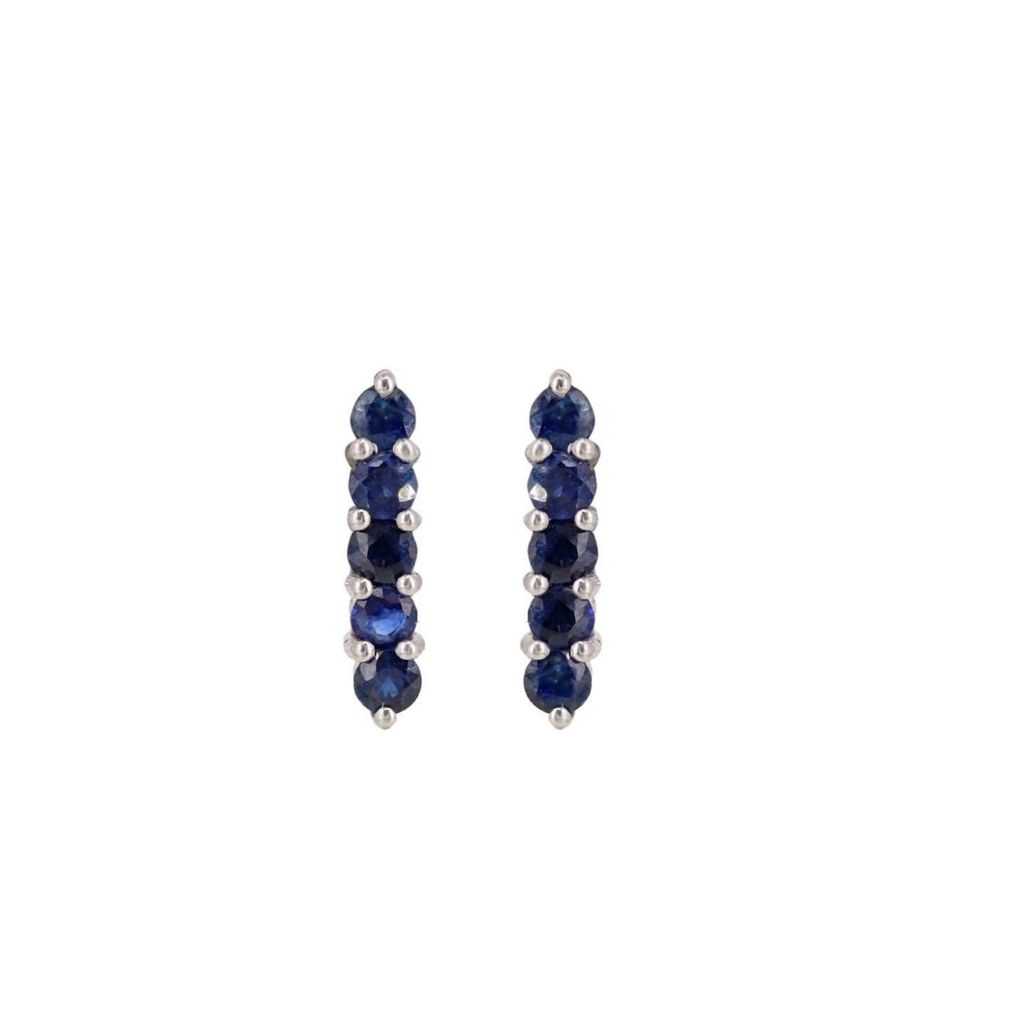 Blue Sapphire Stud Earring 14K Gold