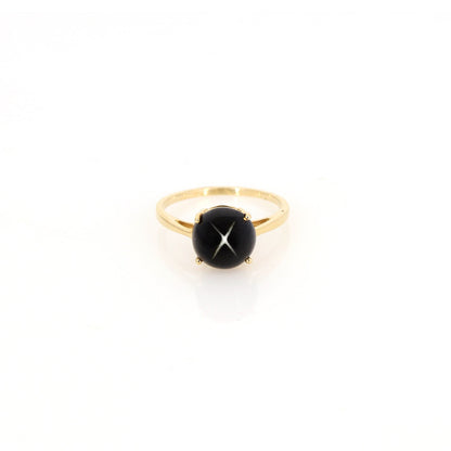 Indian Black Star Ring 14K Gold