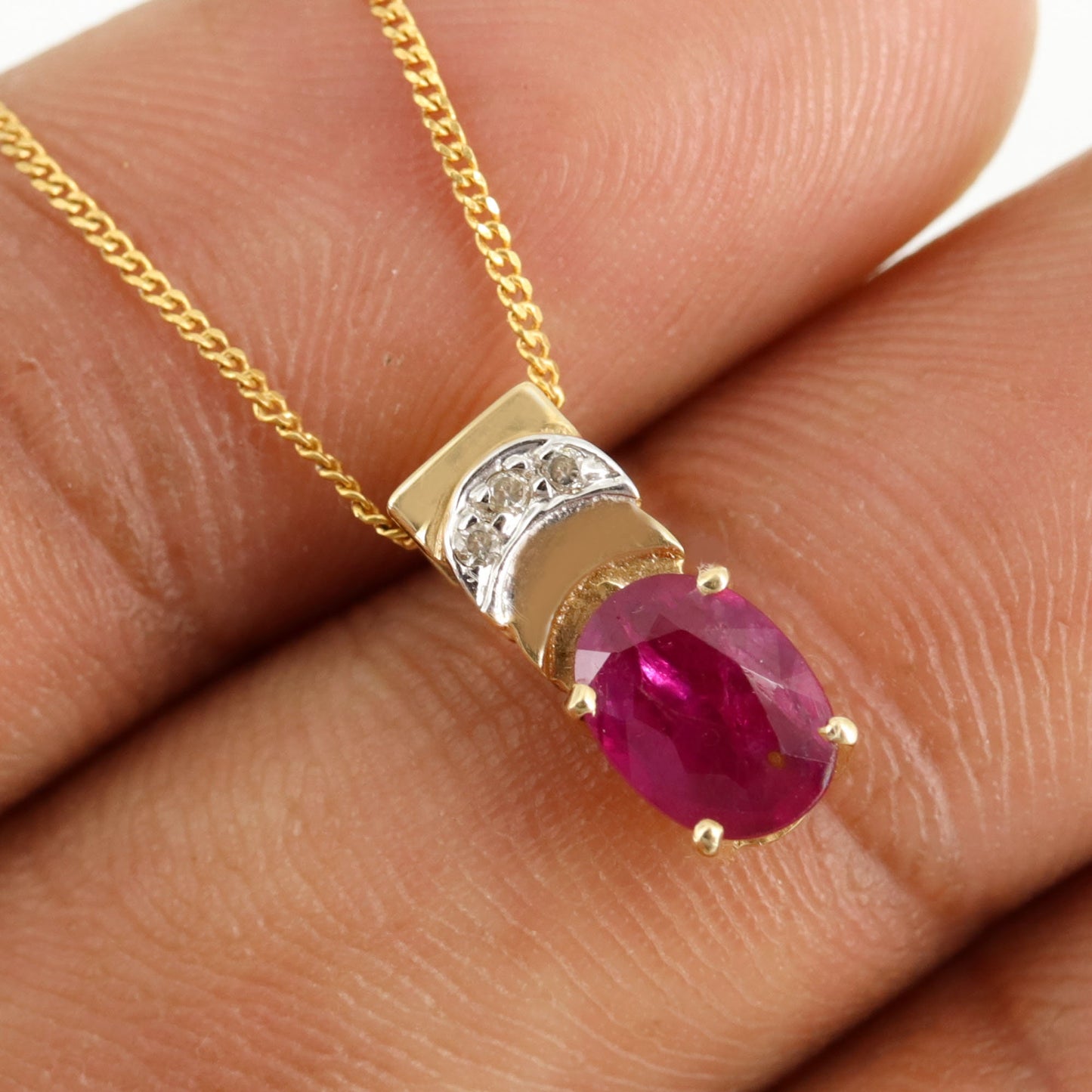 Ruby Pendant 14K Gold