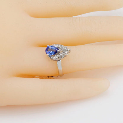 Unique Pear Shape Blue Sapphire Ring 14K Gold