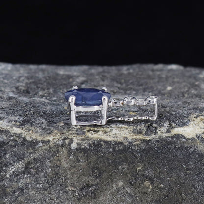 Blue Sapphire Necklace 14K Gold