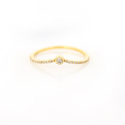 Dainty Wedding Band / Micro Pave Ring 14K Gold
