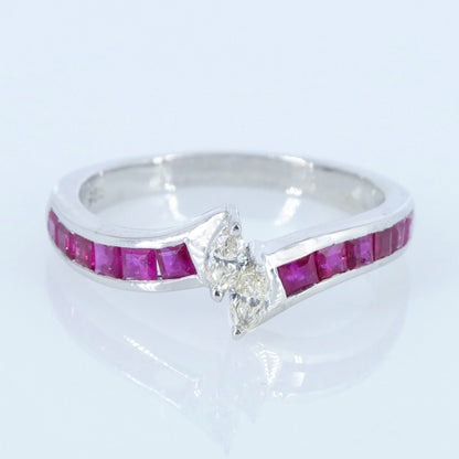 Marquise Cut Emerald Ruby Sapphire Ring Silver