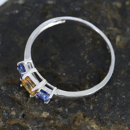 Princess Cut 925 Sterling Ring Silver