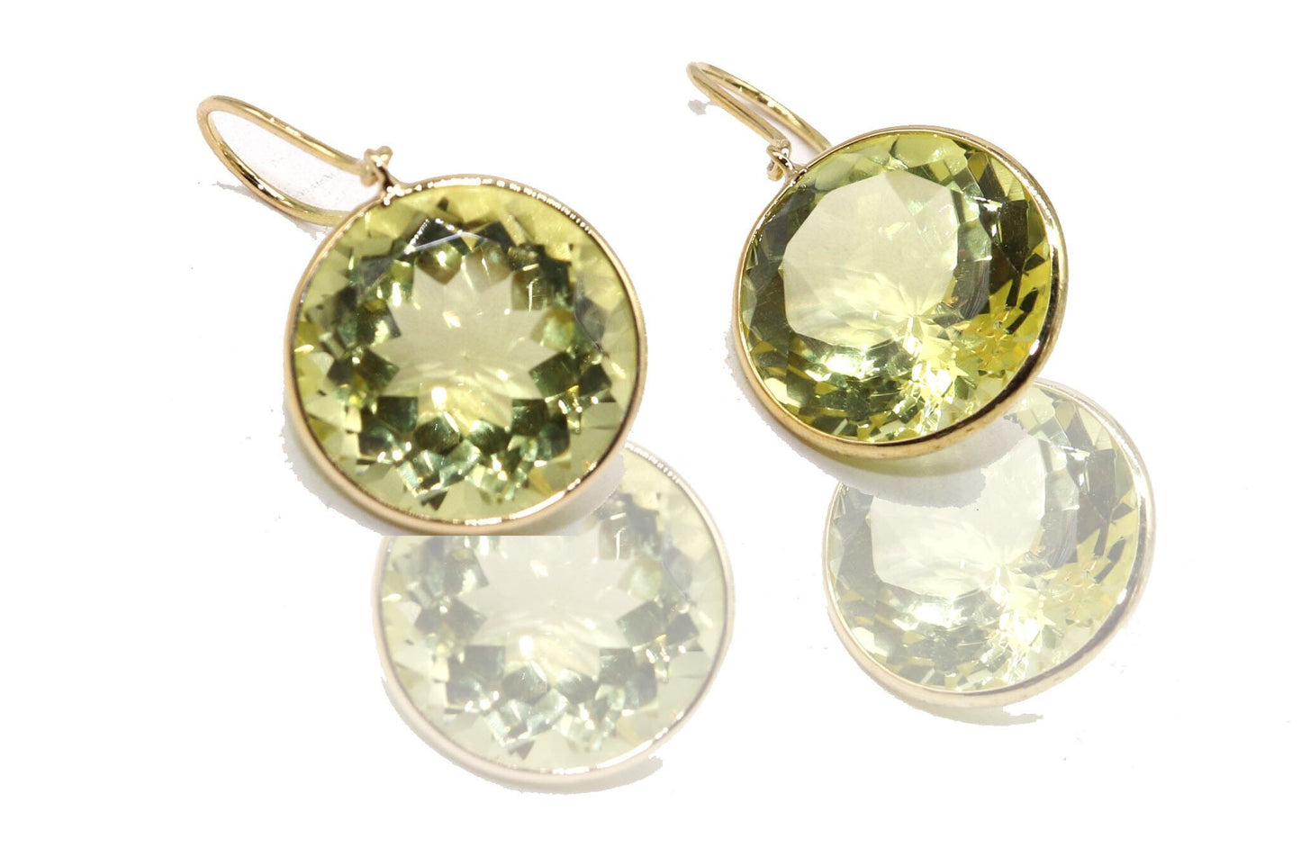 Yellow Handmade Lemon Topaz Hanging Earring 18K Gold