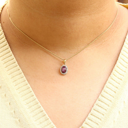Ruby Star Necklace 14K Gold