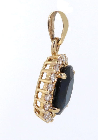 Blue Sapphire Yellow Pendent Pendant 14K Gold