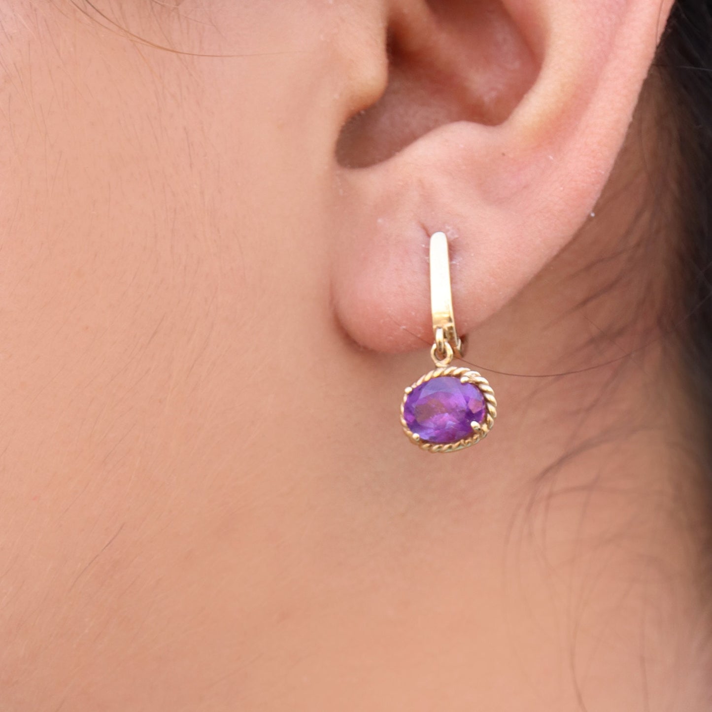 Amethyst Earring 14K Gold
