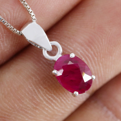 Ruby Pendant Silver