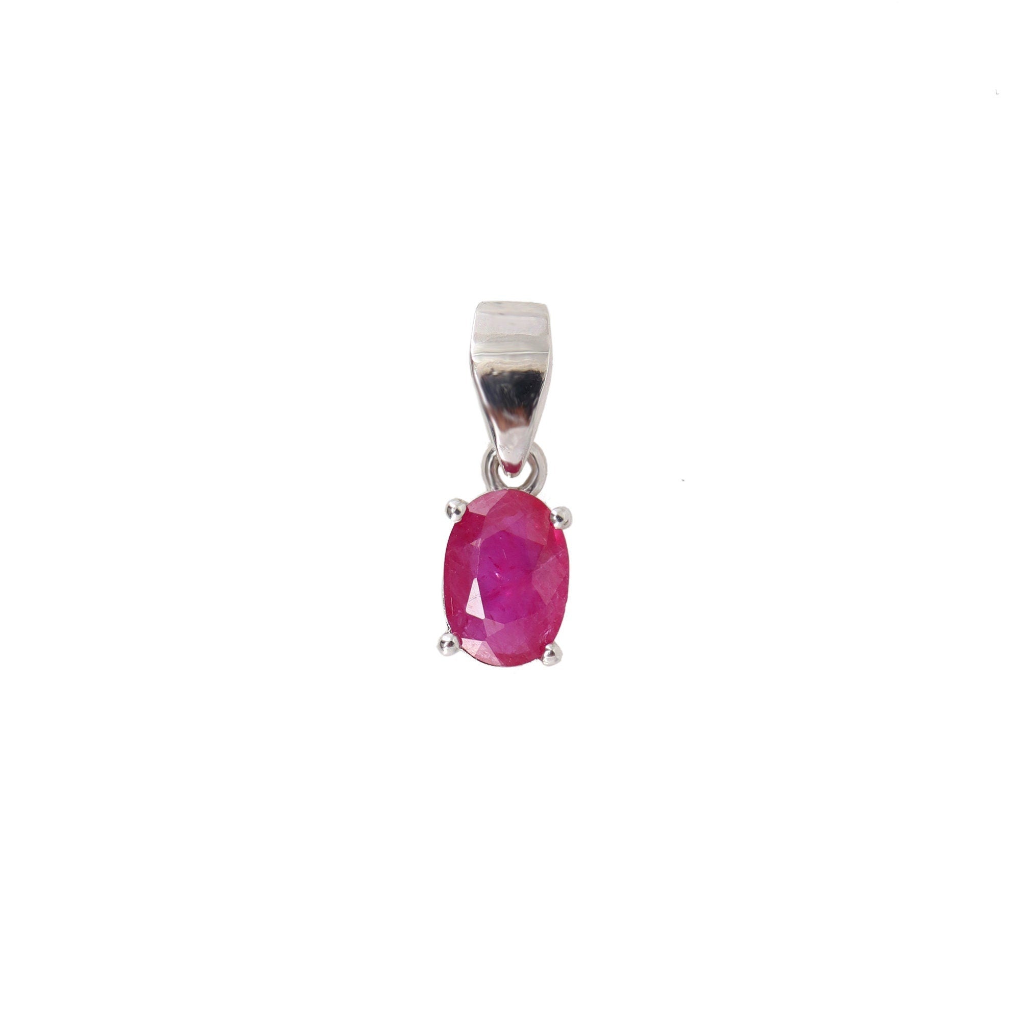 Solitaire White Pendant 14K Gold