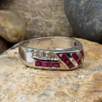 Beautiful Band Ruby Band 925 Band Ring Silver
