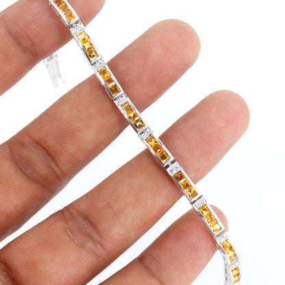 Citrine Tennis Bracelet Silver