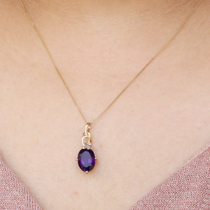Yellow Amethyst & Pendant 14K Gold