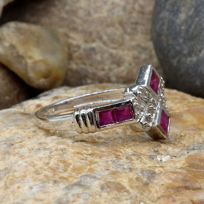 Ruby Band Ring Silver