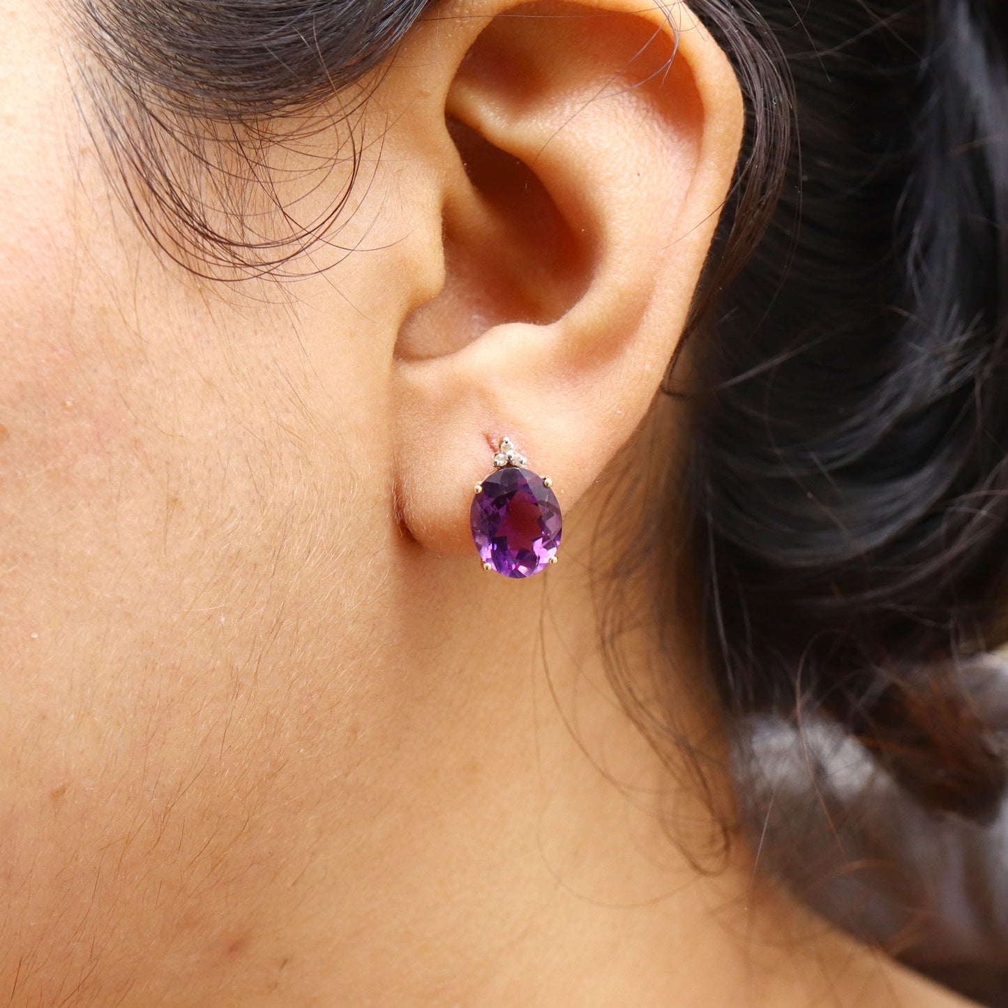 Amethyst Earring 14K Gold