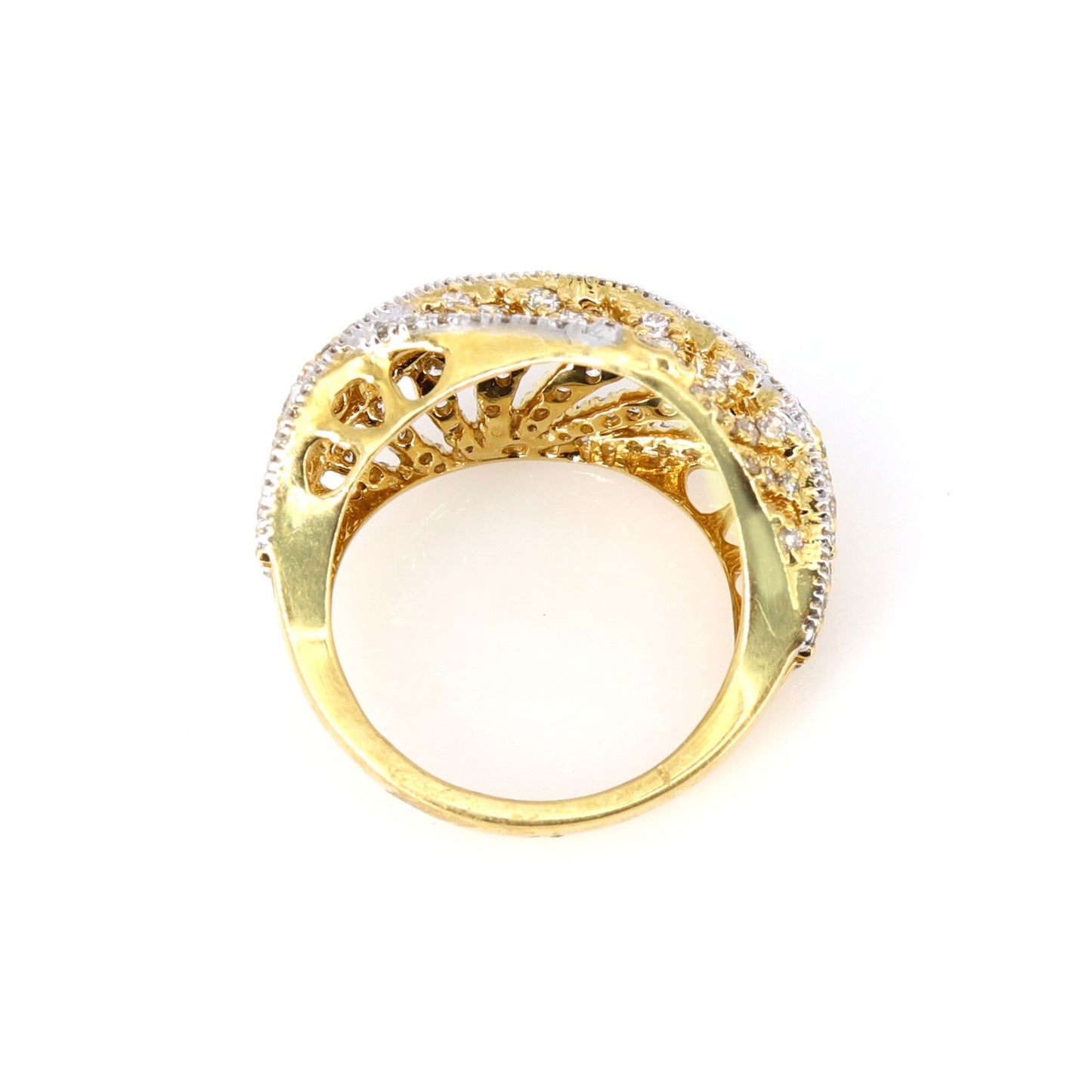Two Tone Statement Ring 18K Gold
