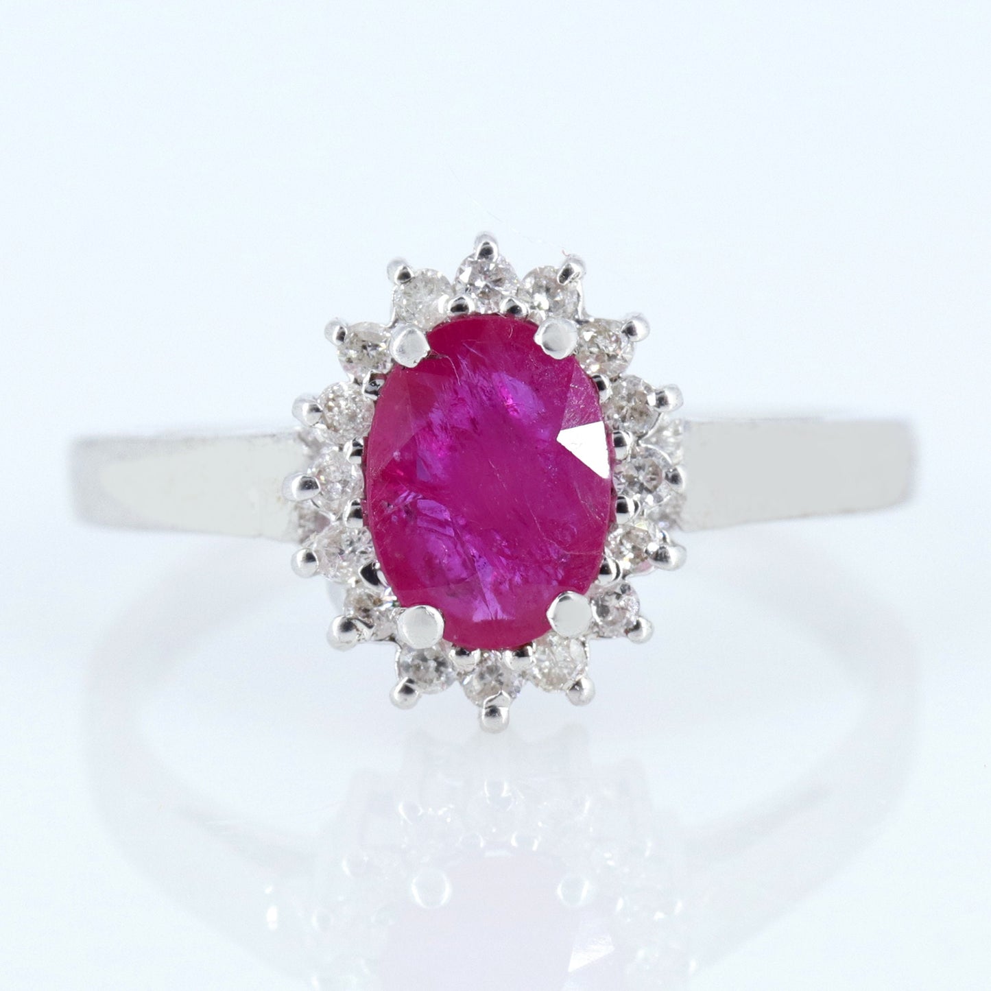 Faceted Ruby Ring Silver