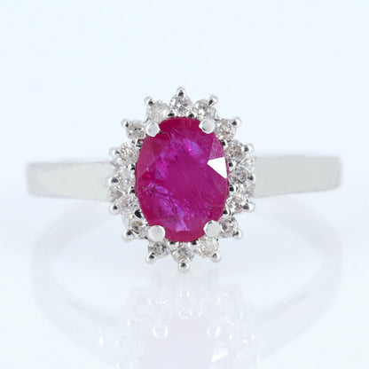 Faceted Ruby Ring Silver