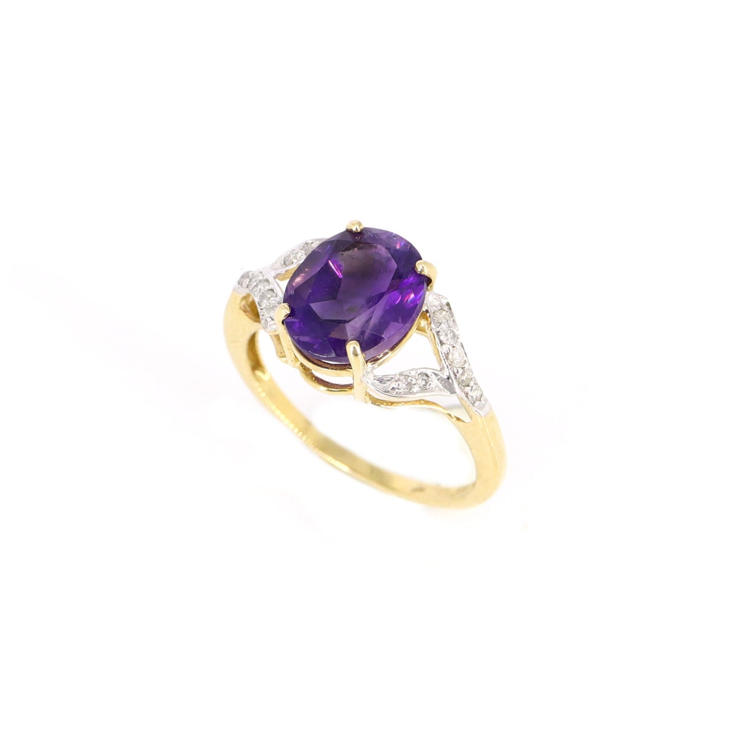Amethyst Engagement Ring 14K Gold