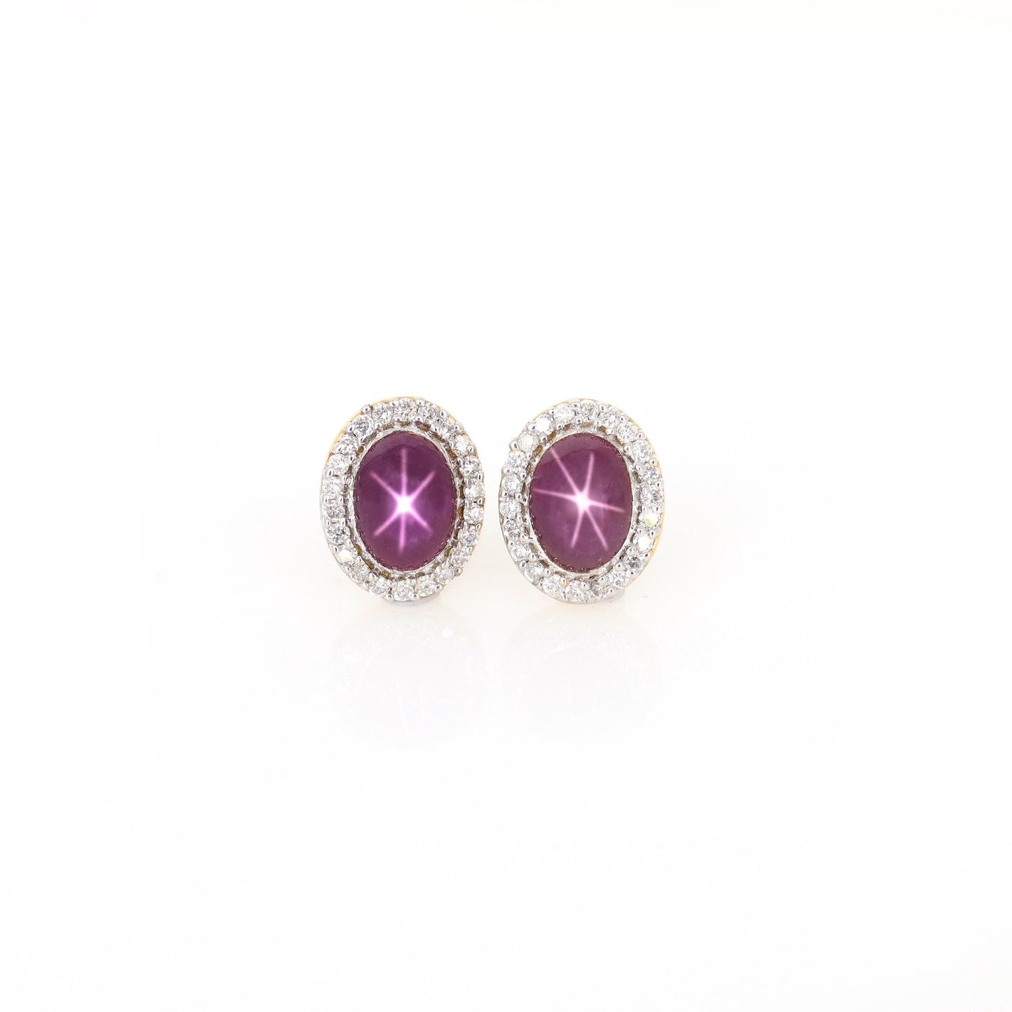 Studs Star Ruby Yellow Earring 14K Gold