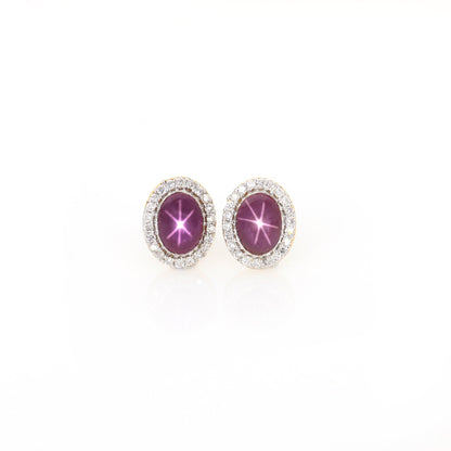 Studs Star Ruby Yellow Earring 14K Gold
