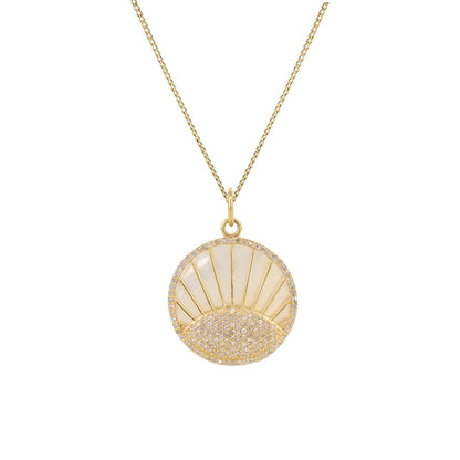Coin Medallion Evil Eye Pendant Gold