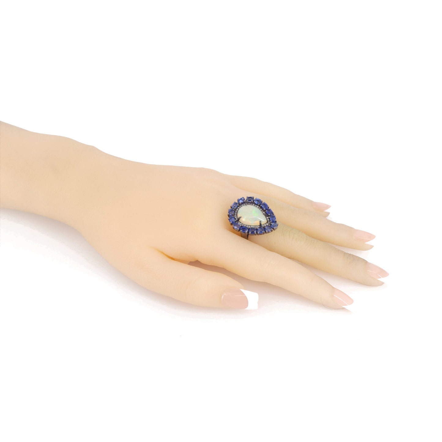 Kyanite & White Opal Ring