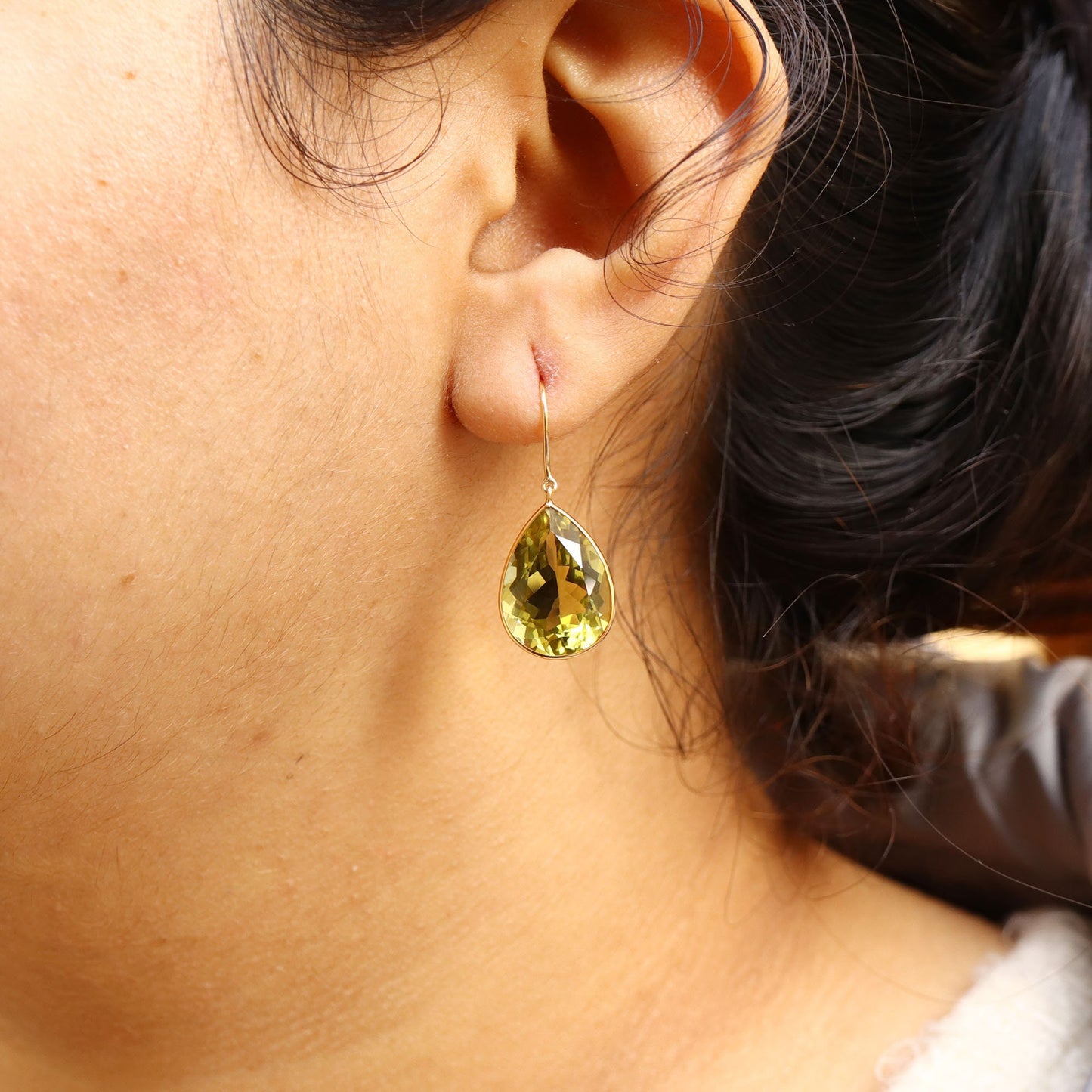 Lemon Topaz Statement Earring 18K Gold