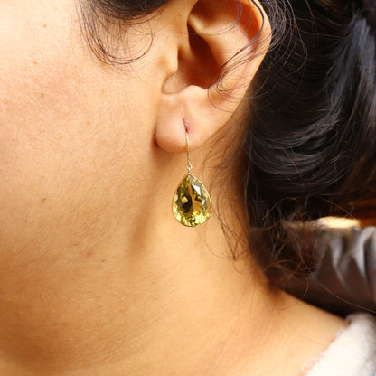 Lemon Topaz Statement Earring 18K Gold