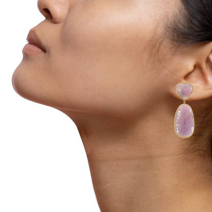 Pink Sapphire Earring 18K Gold