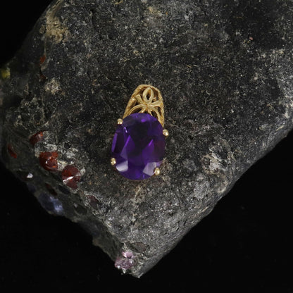 Amethyst Pendant 14K Gold