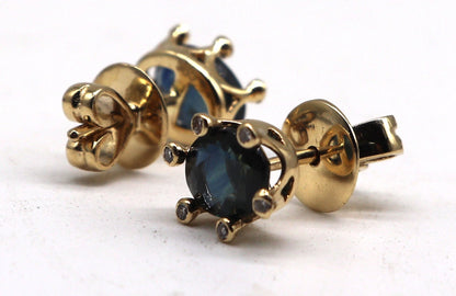 Earth Mined Blue Sapphire Earring 14K Gold