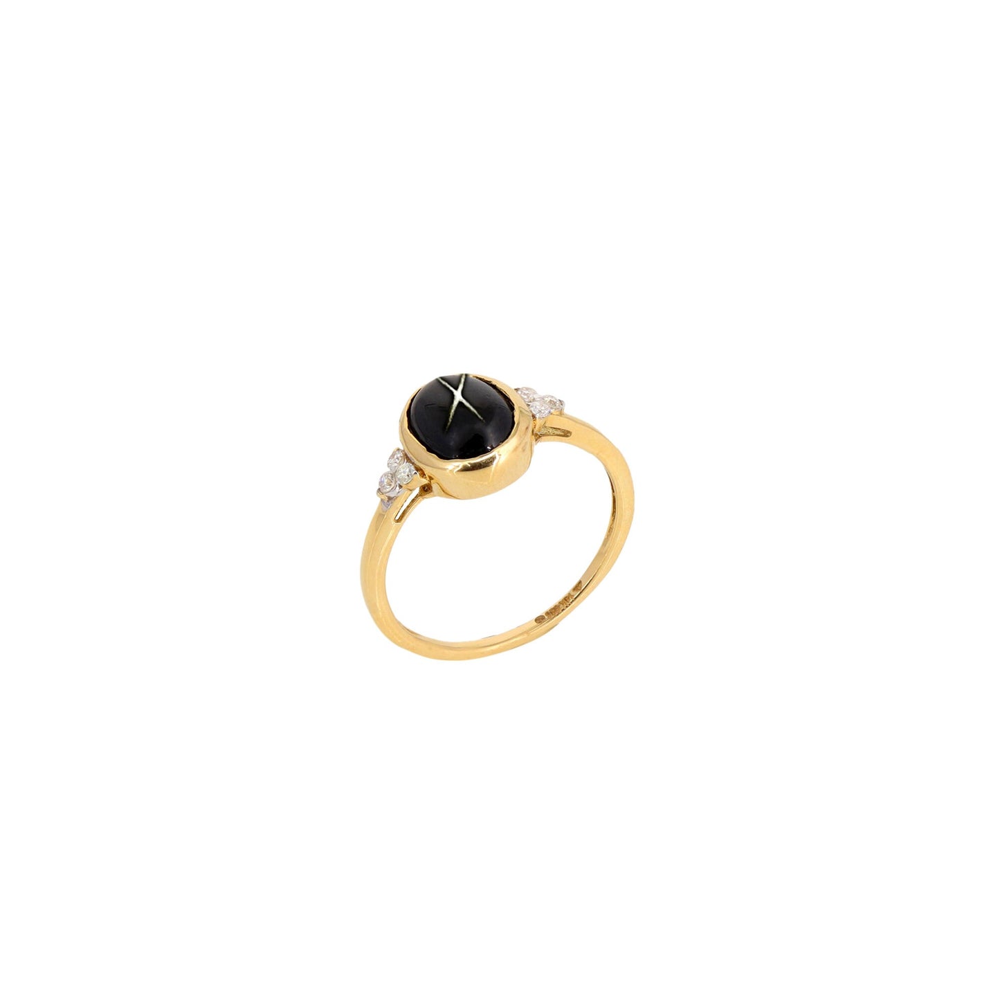 Black Star Ring 14K Gold