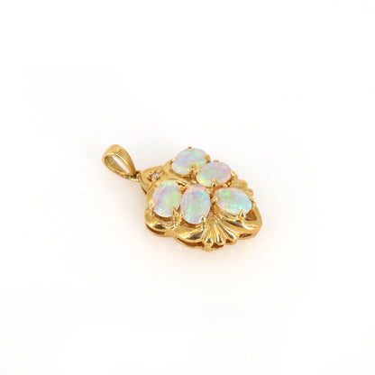 Yellow Opal Pendant 18K Gold