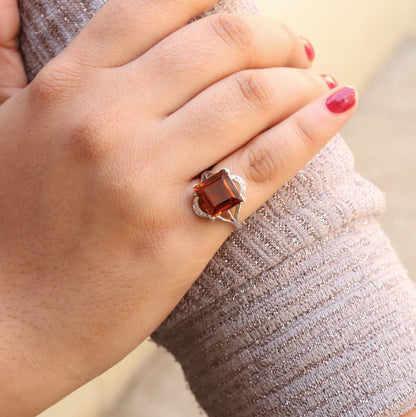 White Tourmaline Vintage Ring 14K Gold