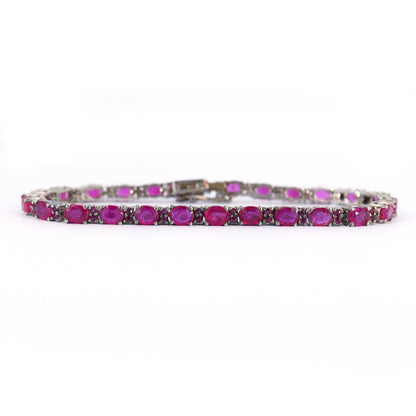 Ruby Gemstone Bracelet Silver
