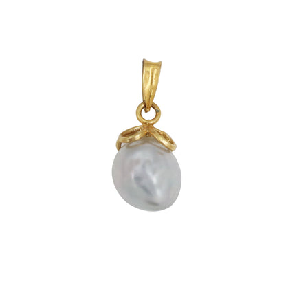 Grey Pearl Pendant 18K Gold