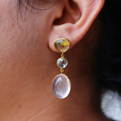Multi Gemstone Earring 18K Gold