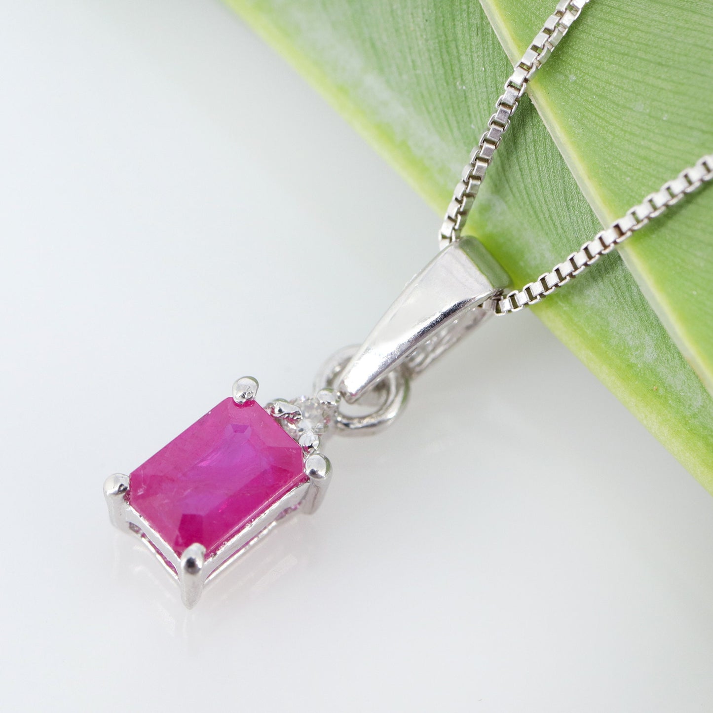 Ruby & Sapphire Necklace Silver